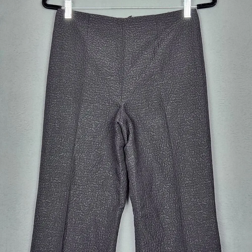 MARLOWE Pants Womens Size 4 Black Textured Wool Flared Leg Measure 28X34